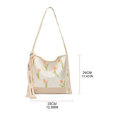 Tulip Embroidered Messenger Bag Women's Summer Tote