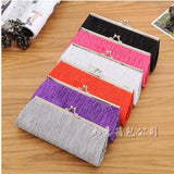 Crystal Satin Evening Bag Clutches Purse Long Purse