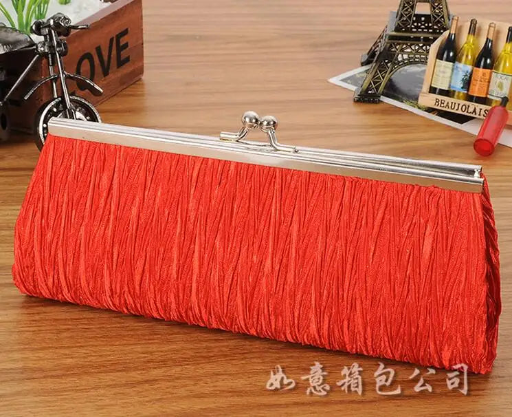 Crystal Satin Evening Bag Clutches Purse Long Purse