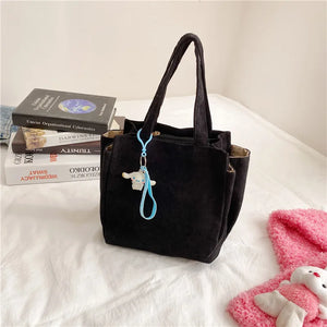 Corduroy Shopper Bag for Women High Capacity Travel Shoppers