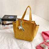 Corduroy Shopper Bag for Women High Capacity Travel Shoppers