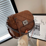 BeeHouse Women's Shoulder Bag Pu Leather Lingge Pattern Straddle Small Bag