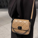 BeeHouse Women's Shoulder Bag Pu Leather Lingge Pattern Straddle Small Bag