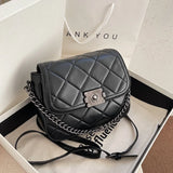 BeeHouse Women's Shoulder Bag Pu Leather Lingge Pattern Straddle Small Bag