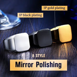 316L Stainless Steel Biker Ring for Men High Polished Solid Signet Jewelry