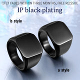 316L Stainless Steel Biker Ring for Men High Polished Solid Signet Jewelry