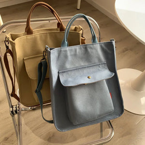 Beige Thick Canvas Casual Tote Women Package Canvas Bag Handbags Shoulder Bag