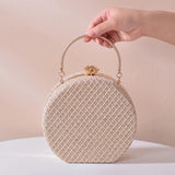 Beige Crossbody Lace Pattern Purse Small Shoulder Bag