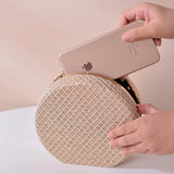 Beige Crossbody Lace Pattern Purse Small Shoulder Bag