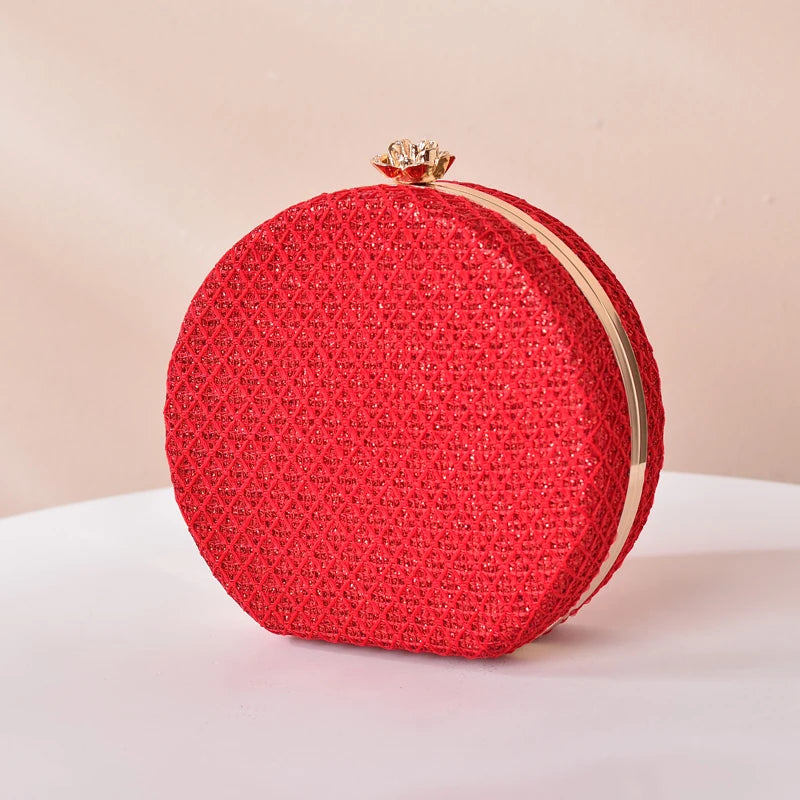 Beige Crossbody Lace Pattern Purse Small Shoulder Bag