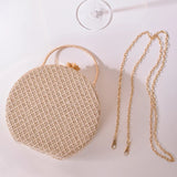 Beige Crossbody Lace Pattern Purse Small Shoulder Bag