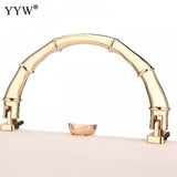 Beige Leather Evening Party Clutch Purse Chain Shoulder Crossbody Bags