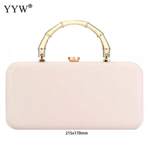 Beige Leather Evening Party Clutch Purse Chain Shoulder Crossbody Bags