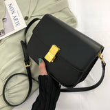Beige Lock Shoulder Bag Lady Leather Bag Party Female Cross Body Bag