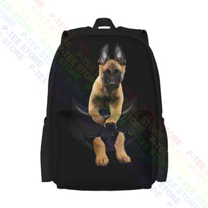 Belgian Malinois Dog In Pocket Backpack