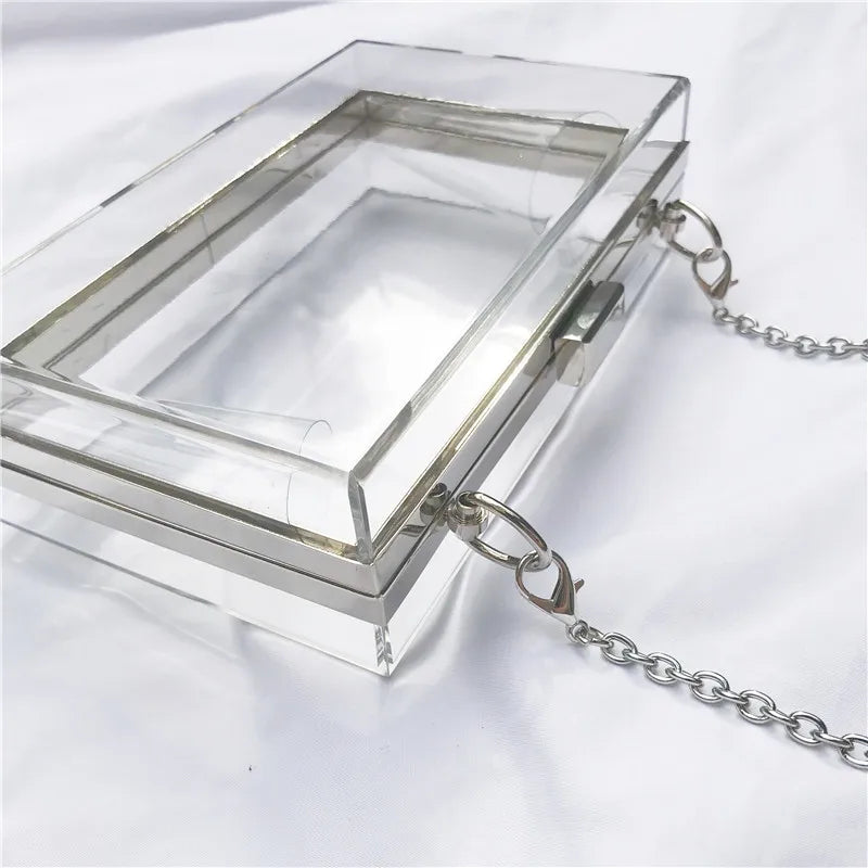 Bella Joy Acrylic Clutch Chain Box Women Shoulder Bags