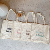 Beloved Letter Embroidered Women Canvas Tote Bag Large Shopping Bag