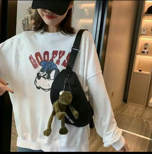 Canvas Crossbody Shoulder Bag for Women with Accessories