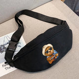 Bear Print Mini Belt Bag for Women - Sports Gym Waist Pack