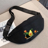 Avocado Print Waist Bag Crossbody Mini Handbag Gym Sports Cycling
