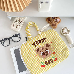Bentoy Bear Laptop Bag 11inch Zipper Case Macbook Air IPad Pro 10.2 10.5