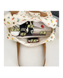 Bentoy Milkjoy Cartoon Bear Flower Quilted Cotton Shoulder Bag