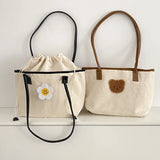 Bentoy Milkjoy Floret Shopping Bags Drawstring Casual Canvas Bag