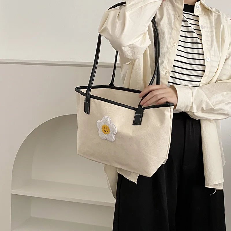 Bentoy Milkjoy Floret Shopping Bags Drawstring Casual Canvas Bag