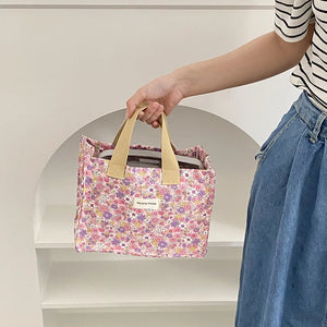 Bentoy Milkjoy Picnic Broken Flower Lunch Box Bag Canvas Bento Bags