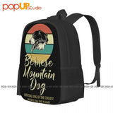 Bernese Mountain Dog Print Backpack Large Capacity Softback Bag