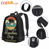 Bernese Mountain Dog Print Backpack Large Capacity Softback Bag