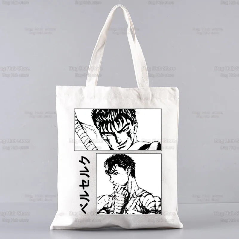 Berserk Guts Shopping Bag Tote Mythology Warrior Anime Jute Fabric
