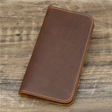 Personalised Men's Leather Wallet with Checkbook Holder - Engraved