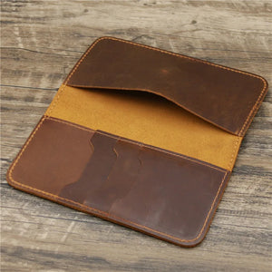 Personalised Men's Leather Wallet with Checkbook Holder - Engraved