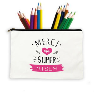 French Print Pencil Case Large Capacity School Supplies