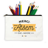 French Print Pencil Case Large Capacity School Supplies