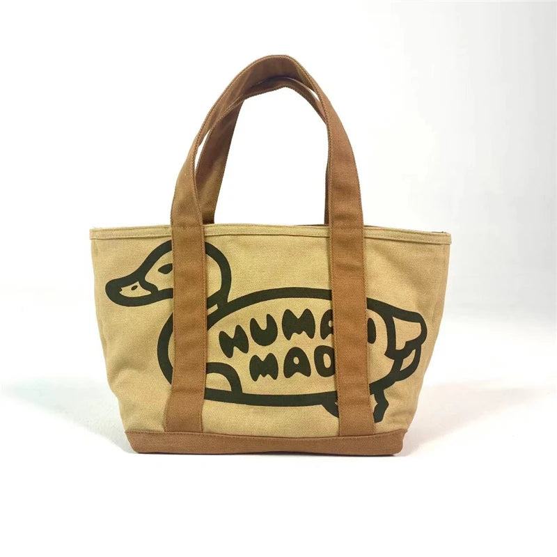 Animal Print Canvas Backpack Men Women One Shoulder Large Satchel