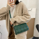 Checkered Flap Women Pu Leather Handbag