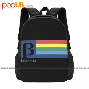 Betamax Video Format 1980's Backpack Large Capacity Gym Storage Bag