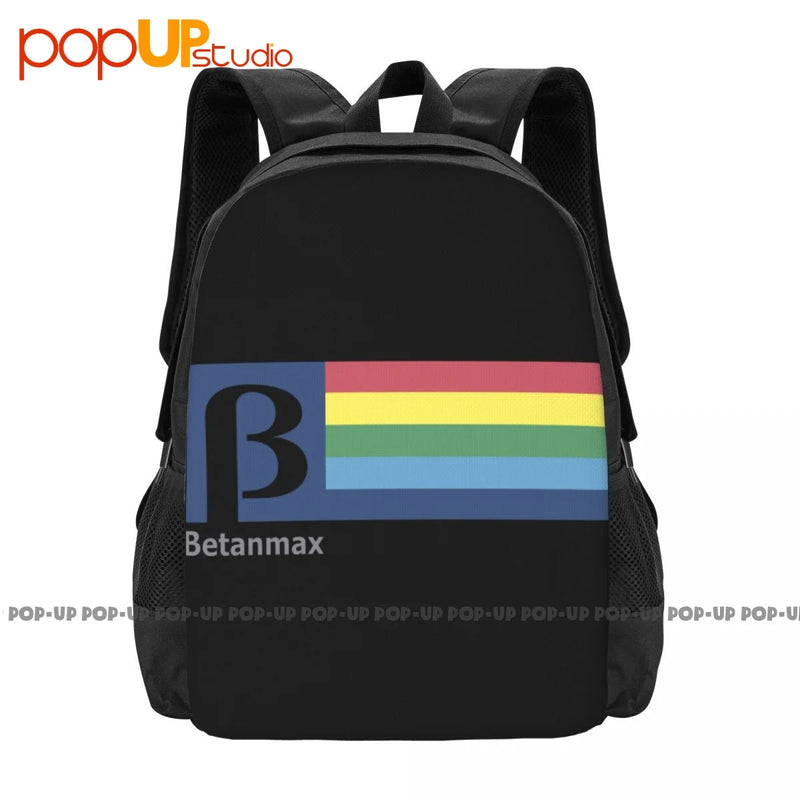 Betamax Video Format 1980's Backpack Large Capacity Gym Storage Bag