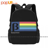 Betamax Video Format 1980's Backpack Large Capacity Gym Storage Bag