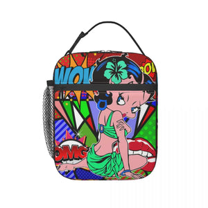 Betty Anime Pop Art Insulated Lunch Bag Leakproof Cooler Thermal Bento Box