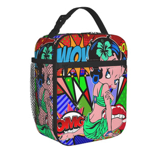 Betty Anime Pop Art Insulated Lunch Bag Leakproof Cooler Thermal Bento Box