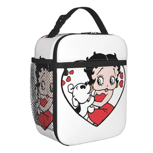Betty Boops Love Dog Insulated Lunch Bag with Cartoon Design