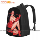 Betty Page Whip Fetish Film Backpack Large Capacity