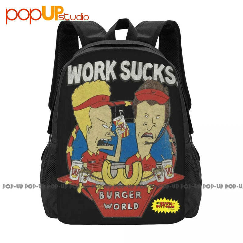 Bevis And Butthead Work Sucks Backpack Large Capacity