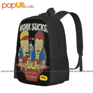 Bevis And Butthead Work Sucks Backpack Large Capacity