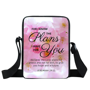 Bible Verse Shoulder Bag Floral Messenger Crossbody Gift