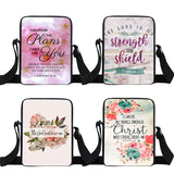 Bible Verse Shoulder Bag Floral Messenger Crossbody Gift