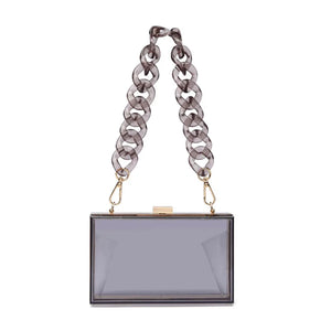 Transparent Chain Box Shoulder Bag Women Clutch Crossbody Bag
